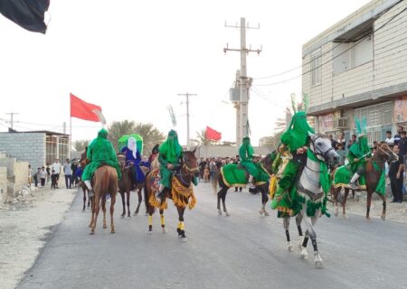 مراسم نمادین ورود کاروان کربلا در بندر کوهستک برگزار شد 